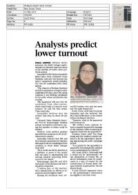 Analysts Predict