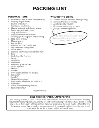 Packing List