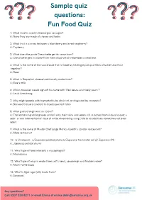 QUIZ Sample Questions