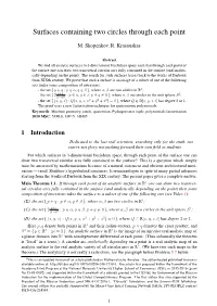Surfaces Containing Two Circles Through Each Point