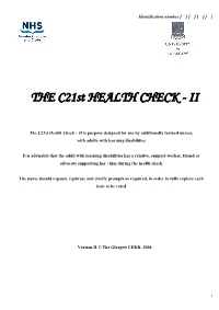 THE C21st HEALTH CHECK - II