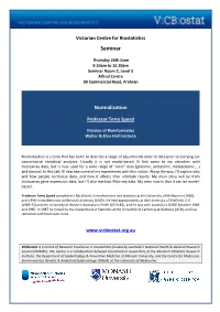 Vicbiostat Seminarflyer Terry Speed.Pdf