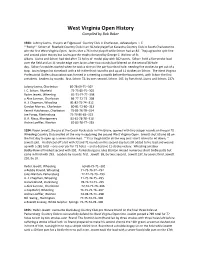 West Virginia Open History Compiled by Bob Baker