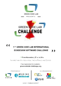 1 Green Code Lab International Ecodesign Software Challenge