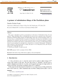 A Primer of Substitution Tilings of the Euclidean Plane