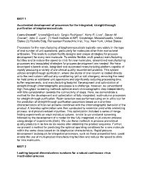 BIOT 1 Accelerated Development of Processes for the Integrated, Straight-Through Purification of Biopharmaceuticals Laura Crowel