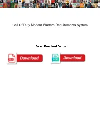 Call of Duty Modern Warfare Requirements System