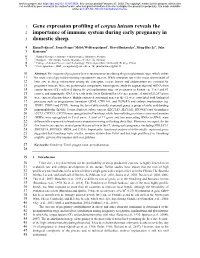 Gene Expression Profiling of Corpus Luteum Reveals the Importance Of
