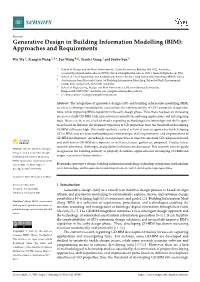 Generative Design in Building Information Modelling (BIM): Approaches and Requirements