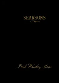 Irish Whiskey Menu of Baggot St
