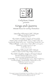 Kings and Queens Intimate Music for and by Themselves