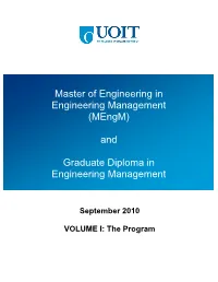 (Mengm) and Graduate Diploma in Engineering Management