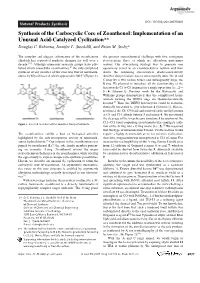 Synthesis of the Carbocyclic Core of Zoanthenol: Implementation of an Unusual Acid-Catalyzed Cyclization the Authors Wish to Th