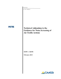Technical Addendum to the Guidance for Noise Screening of Air Traffic Actions