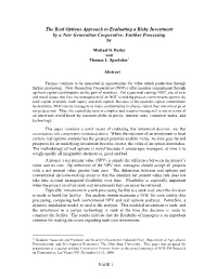 The Real Options Approach to Evaluating a Risky Investment by a New Generation Cooperative: Further Processing By