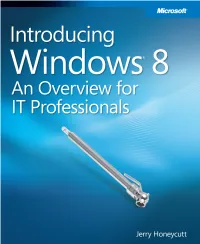 Introducing Windows 8 an Overview IT Professionals