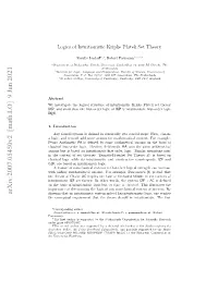 Logics of Intuitionistic Kripke-Platek Set Theory