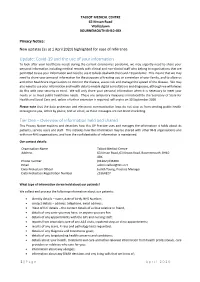 Update: Covid-19 and the Use of Your Information Tier