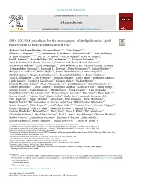 2019 ESC/EAS Guidelines for the Management of Dyslipidaemias