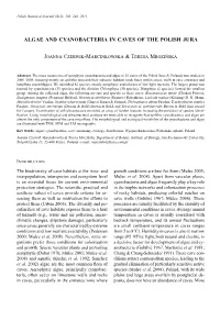 Algae and Cyanobacteria in Caves of the Polish Jura