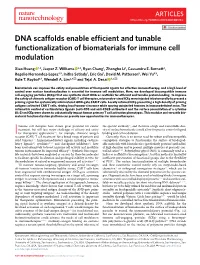 DNA Scaffolds Enable Efficient and Tunable Functionalization of Biomaterials for Immune Cell Modulation