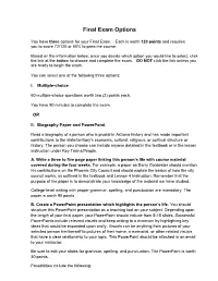 Final Exam Options