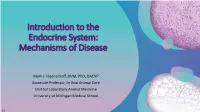Introduction to the Endocrine System: Mechanisms of Disease