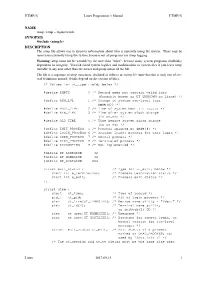 Name Synopsis Description