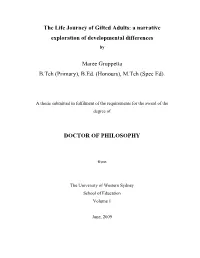 The Life Journey of Gifted Adults: a Narrative Exploration of Developmental Differences By