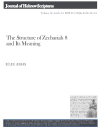 The Structure of Zechariah 8 and Its Meaning