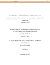 And Inter-Personal Emotion Regulation