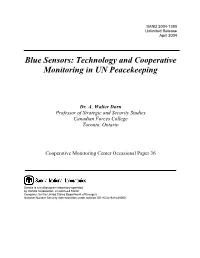 Blue Sensors: Technology and Cooperative Monitoring in UN Peacekeeping