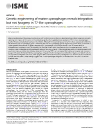 Genetic Engineering of Marine Cyanophages Reveals Integration but Not Lysogeny in T7-Like Cyanophages