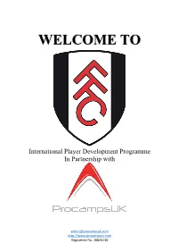 International Player Development Programme in Partnership With