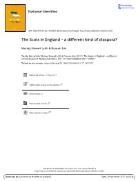 The Scots in England a Different Kind of Diaspora?