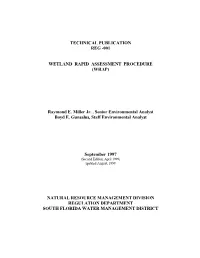 Wetland Rapid Assessment Procedure (Wrap)