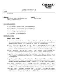Curriculum Vitae Name