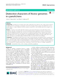 Distinctive Characters of Nostoc Genomes in Cyanolichens Andrey N