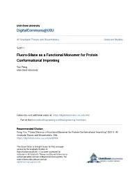 Fluoro-Silane As a Functional Monomer for Protein Conformational Imprinting