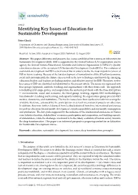Identifying Key Issues of Education for Sustainable Development