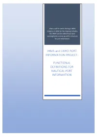 IHMA and UKHO PORT INFORMATION PROJECT