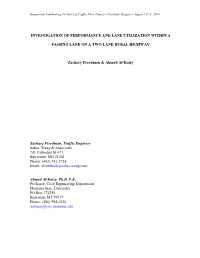 Investigation of Performance and Lane Utilization Within A