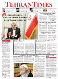 Reciprocal Response to Intercept of Iran's Airliner Doesn't Mean Similar