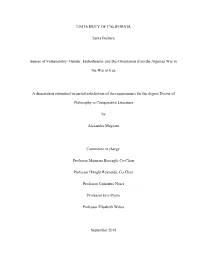 Senses of Vulnerability: Gender, Embodiment, and Dis-Orientation from the Algerian War To