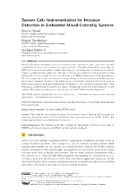 System Calls Instrumentation for Intrusion Detection In