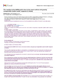 The Reaction to the SARS-Cov-2 Virus Is the Most Reckless and Grossly Irresponsible 'Public Health' Response in History