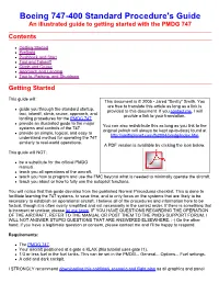 Boeing 747-400 Standard Procedure's Guide an Illustrated Guide to Getting Started with the PMDG 747 Contents