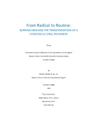 From Radical to Routine: BURNING MAN and the TRANSFORMATION of a COUNTERCULTURAL MOVEMENT