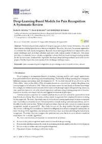 Deep-Learning-Based Models for Pain Recognition: a Systematic Review