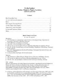 Evelin Lindner Books, Chapters, Papers, Lectures Updated in April 2021